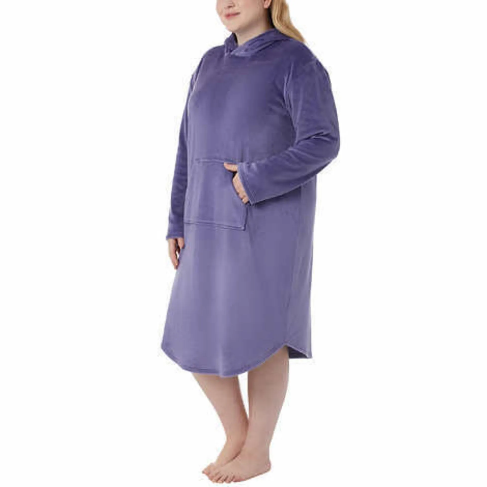 32 Degrees Super Soft Velour Relaxed Fit Hooded Lounger