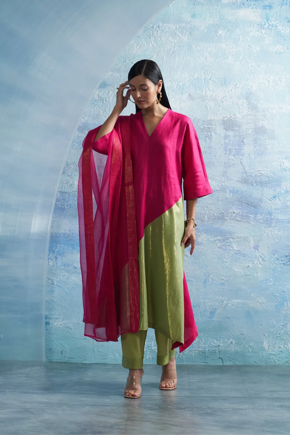 Aura Asymmetric Kurta Set