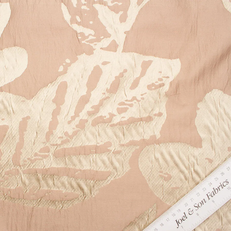 Beige Two-Tone Jacquard Brocade