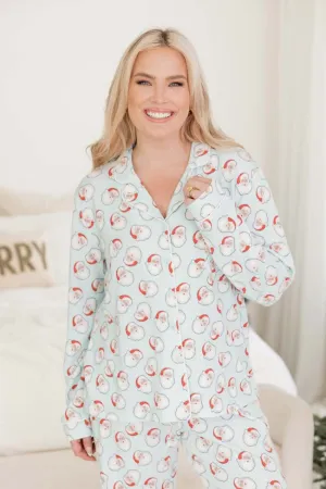 Believe In The Magic Santa Print Pajama Top FINAL SALE