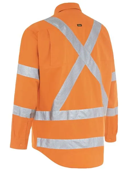 Bisley Taped X Back Cool Lightweight HI VIS Drill Shirt (BS6166XT)