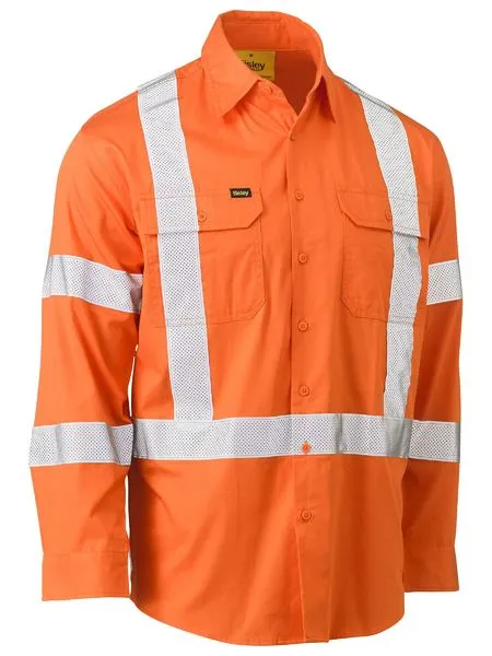 Bisley Taped X Back Cool Lightweight HI VIS Drill Shirt (BS6166XT)