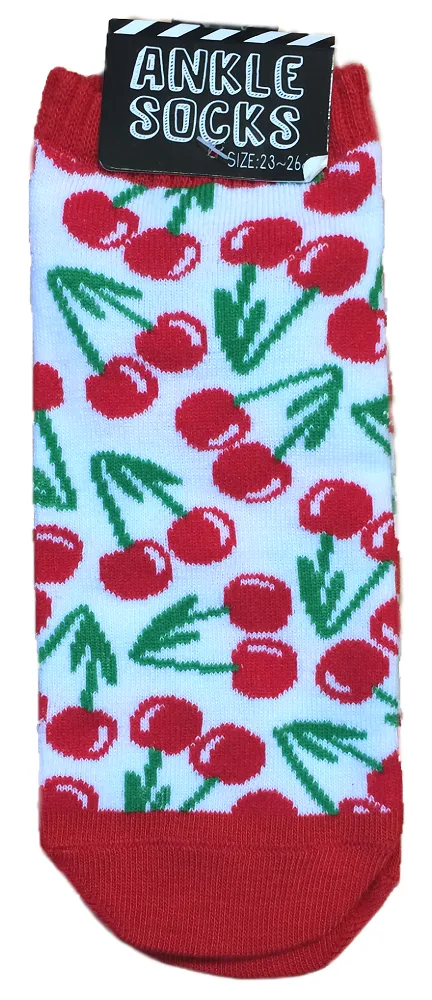 Cherry Print Ankle Socks