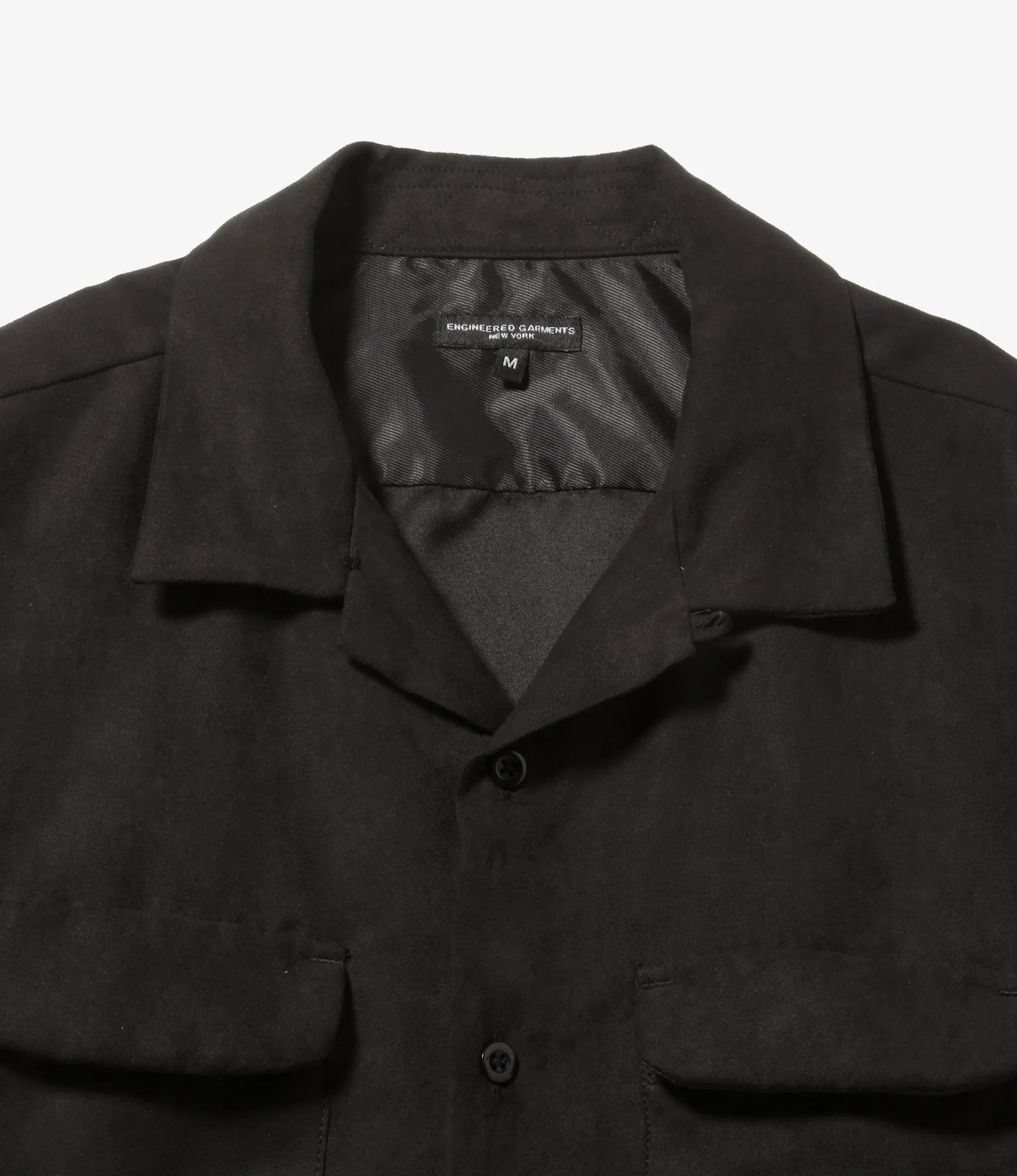 Classic Shirt – Black Poly Lightweight Fake Suede