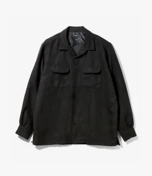 Classic Shirt – Black Poly Lightweight Fake Suede