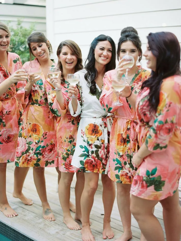 Coral Bridesmaids Robes