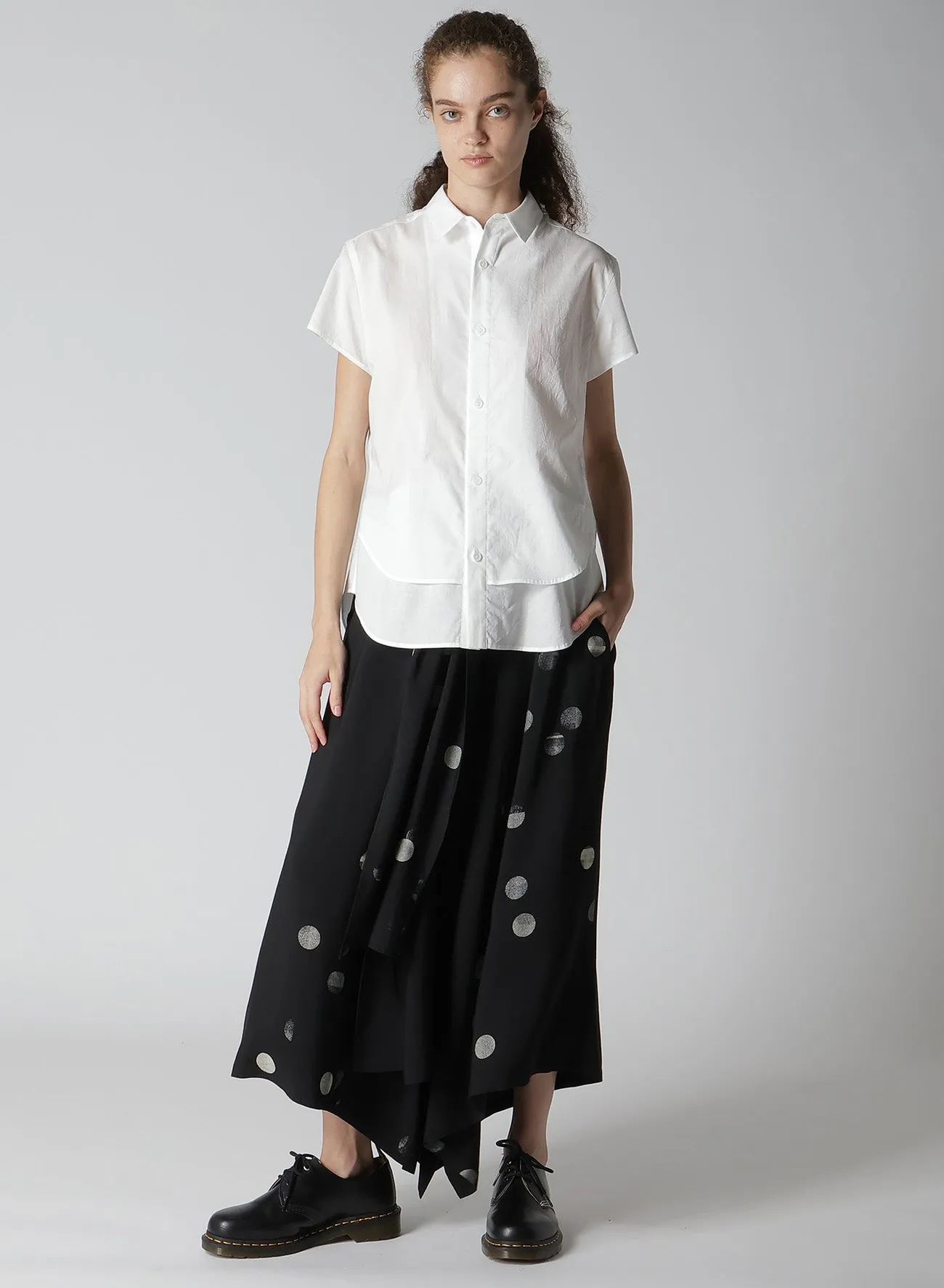 CU/RY GABARDINE DOT FRONT TIED PANTS