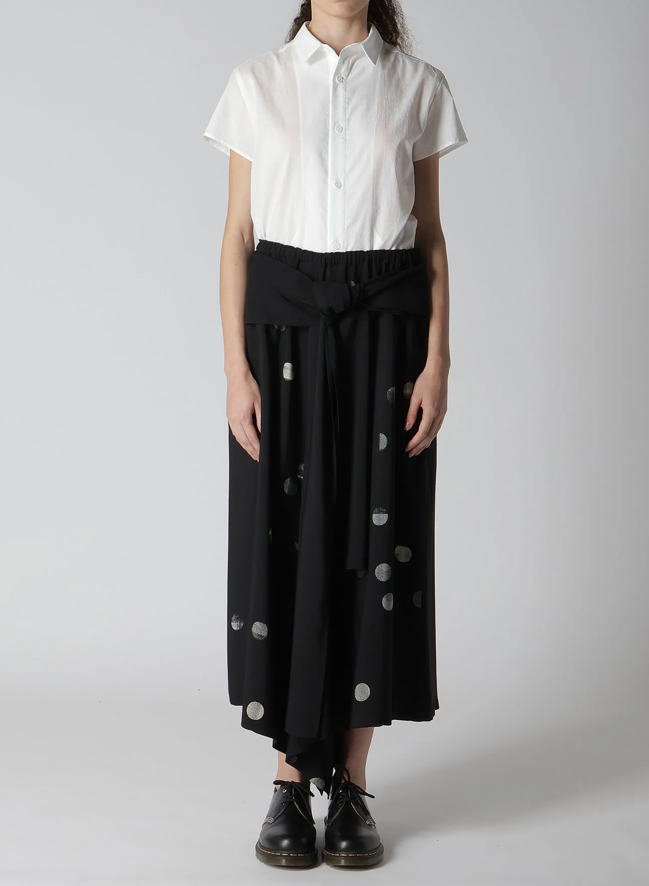 CU/RY GABARDINE DOT FRONT TIED PANTS