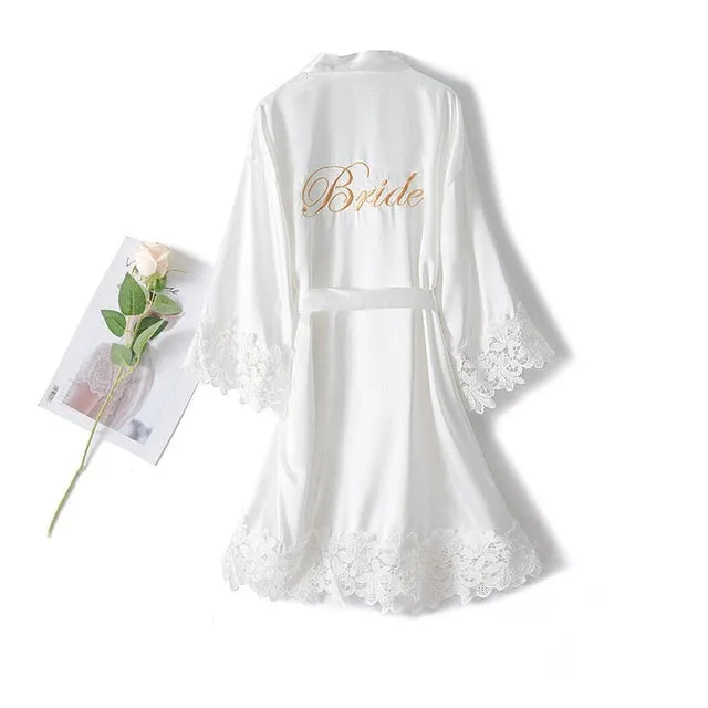 Embroidered High Quality Brides or Bridesmaids Bathrobe