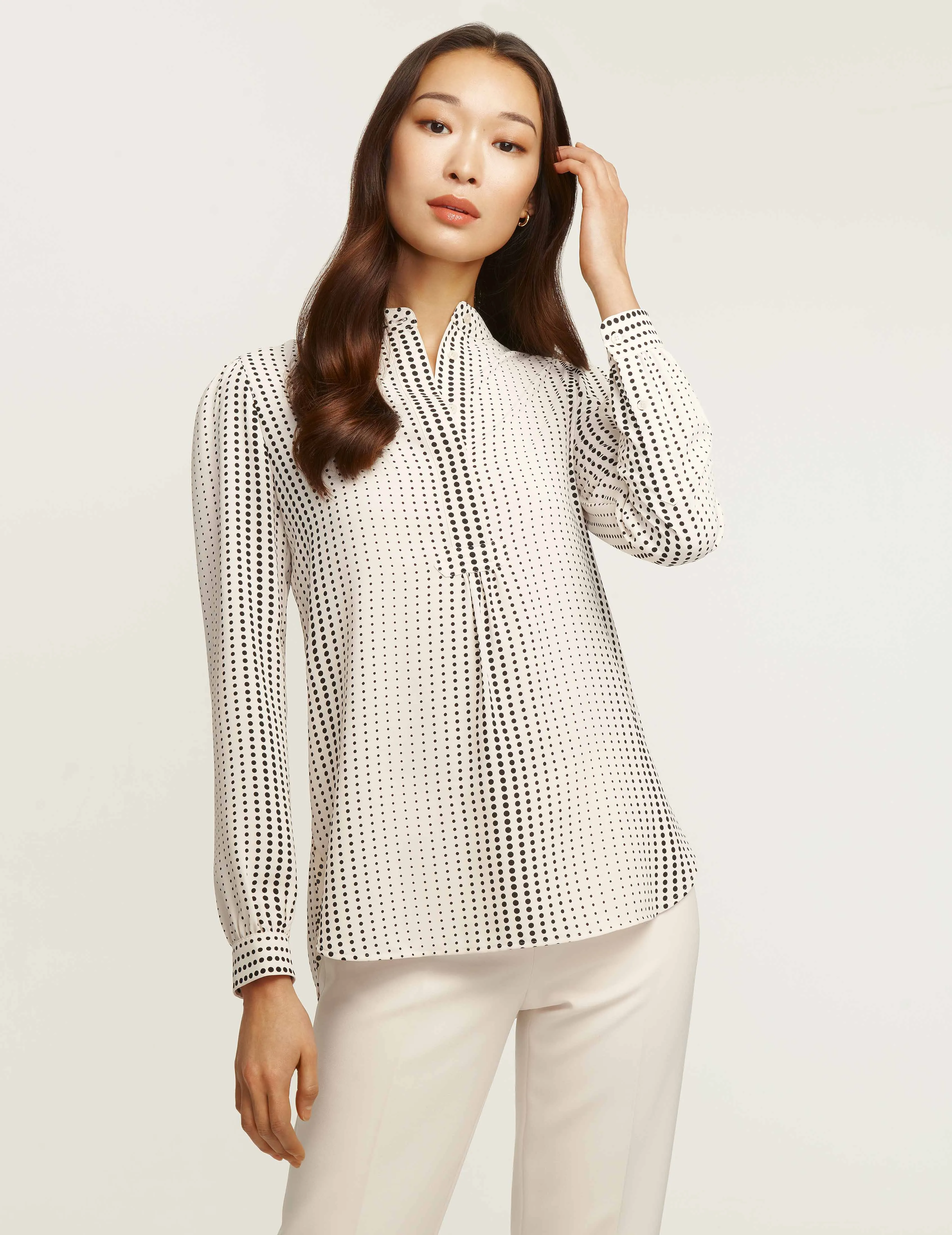 Florentine Dot Print Poet Blouse