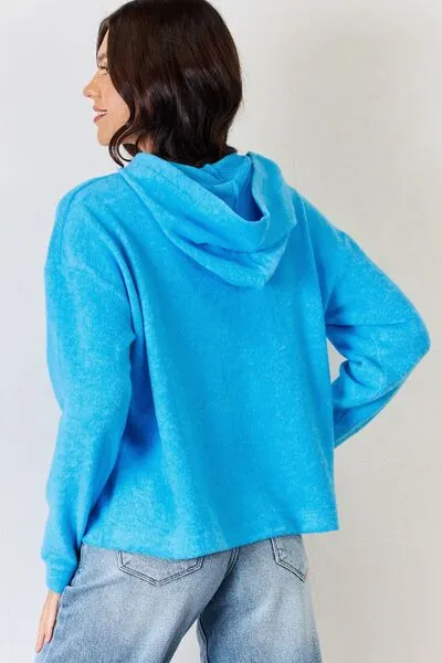 Full Size Long Sleeve Cozy Hoodie