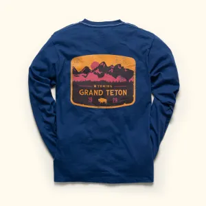 Grand Teton National Park L/S Tee | Royal Blue