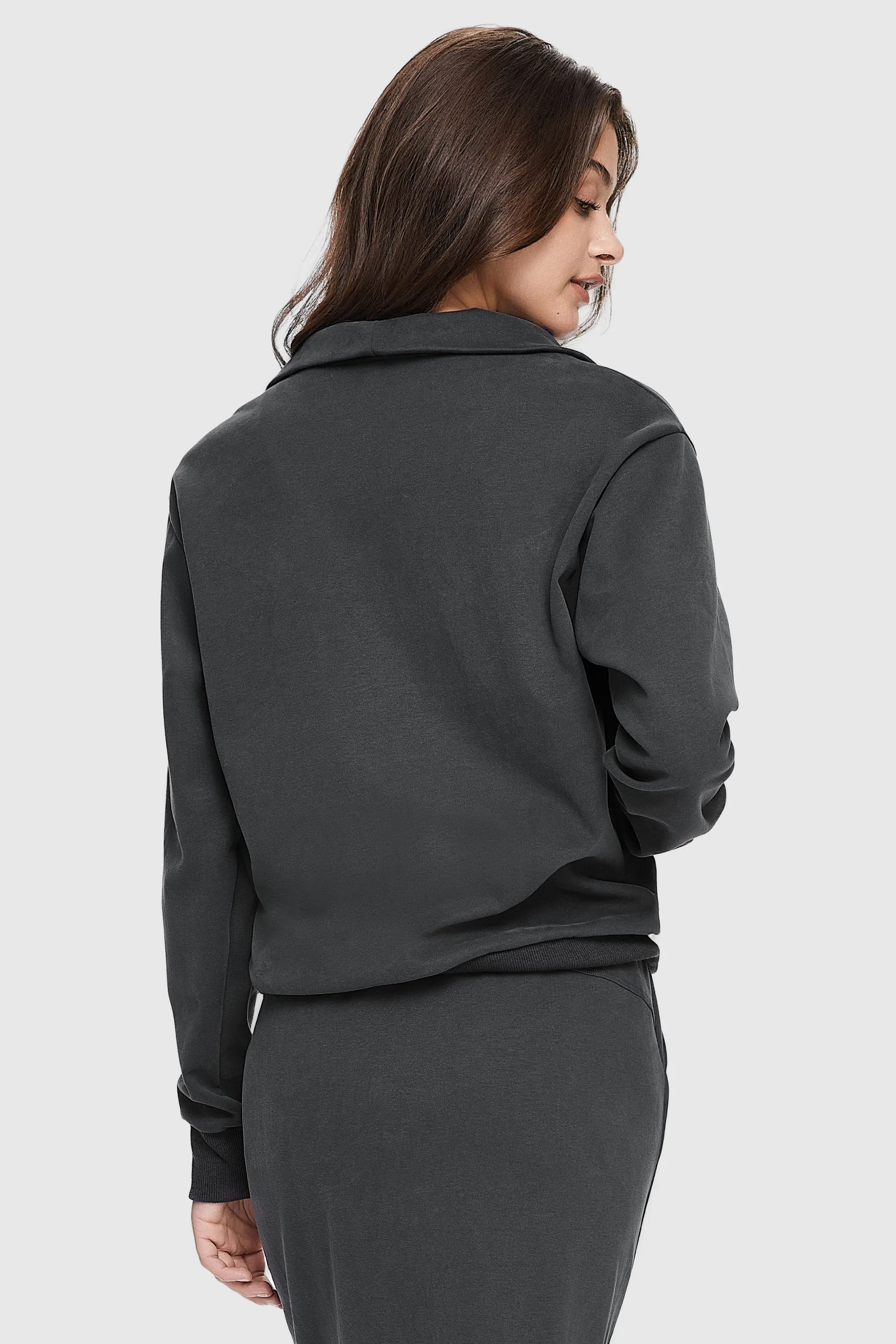 Half Zip High Neck Sweatshirt