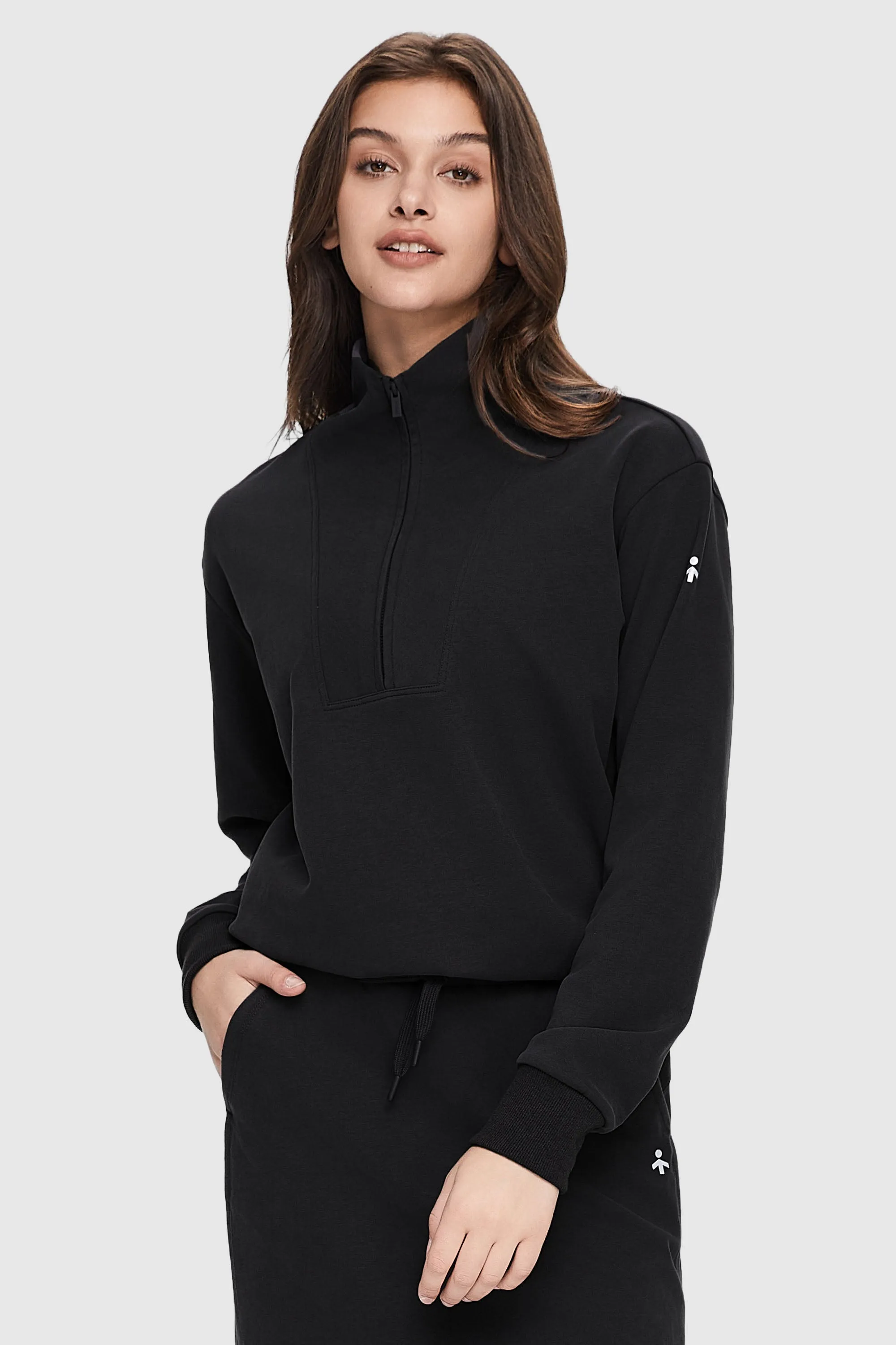 Half Zip High Neck Sweatshirt