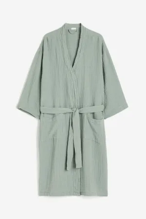 H&M Home Muslin robe, light green