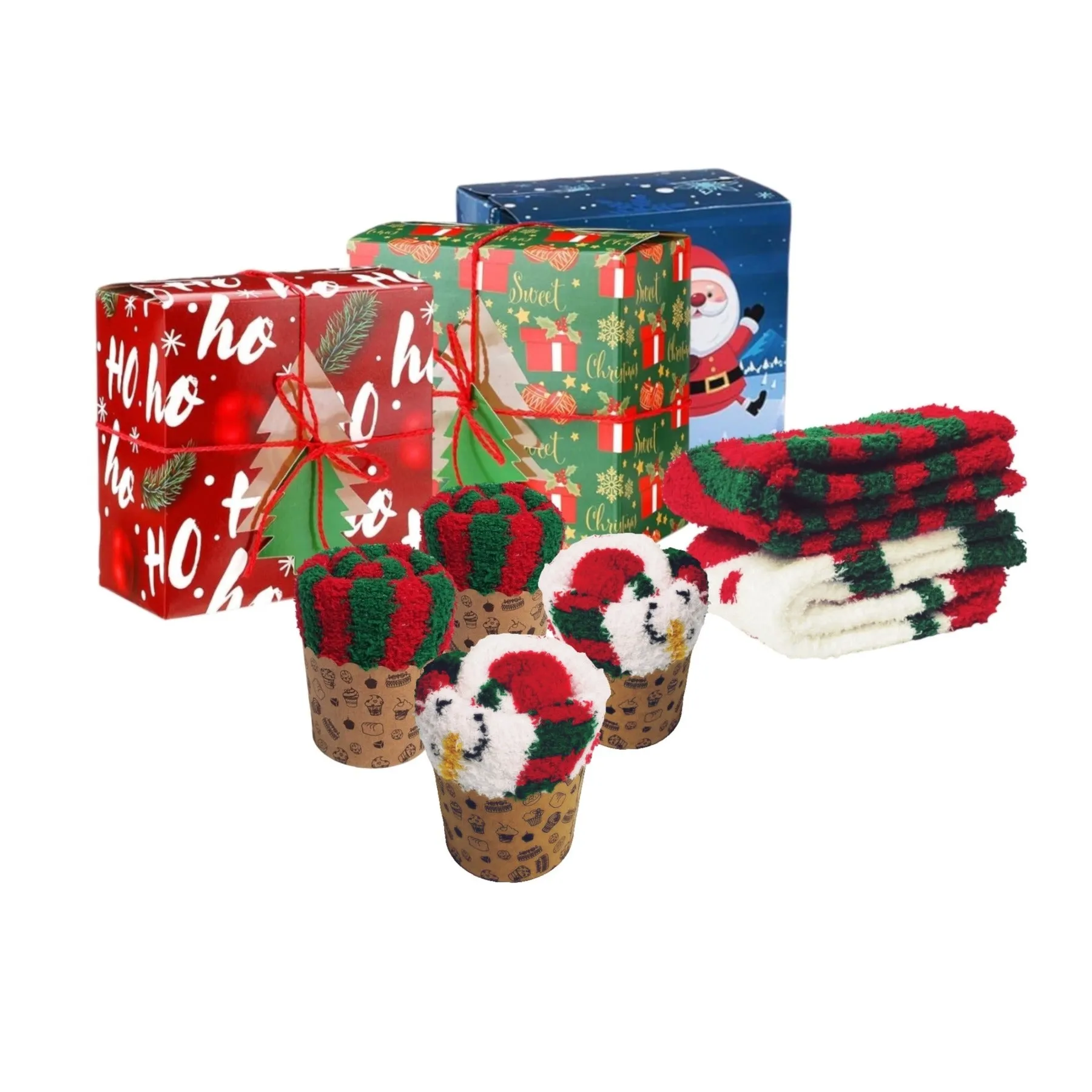 Holiday Cozy Cupcake Socks Gift Box