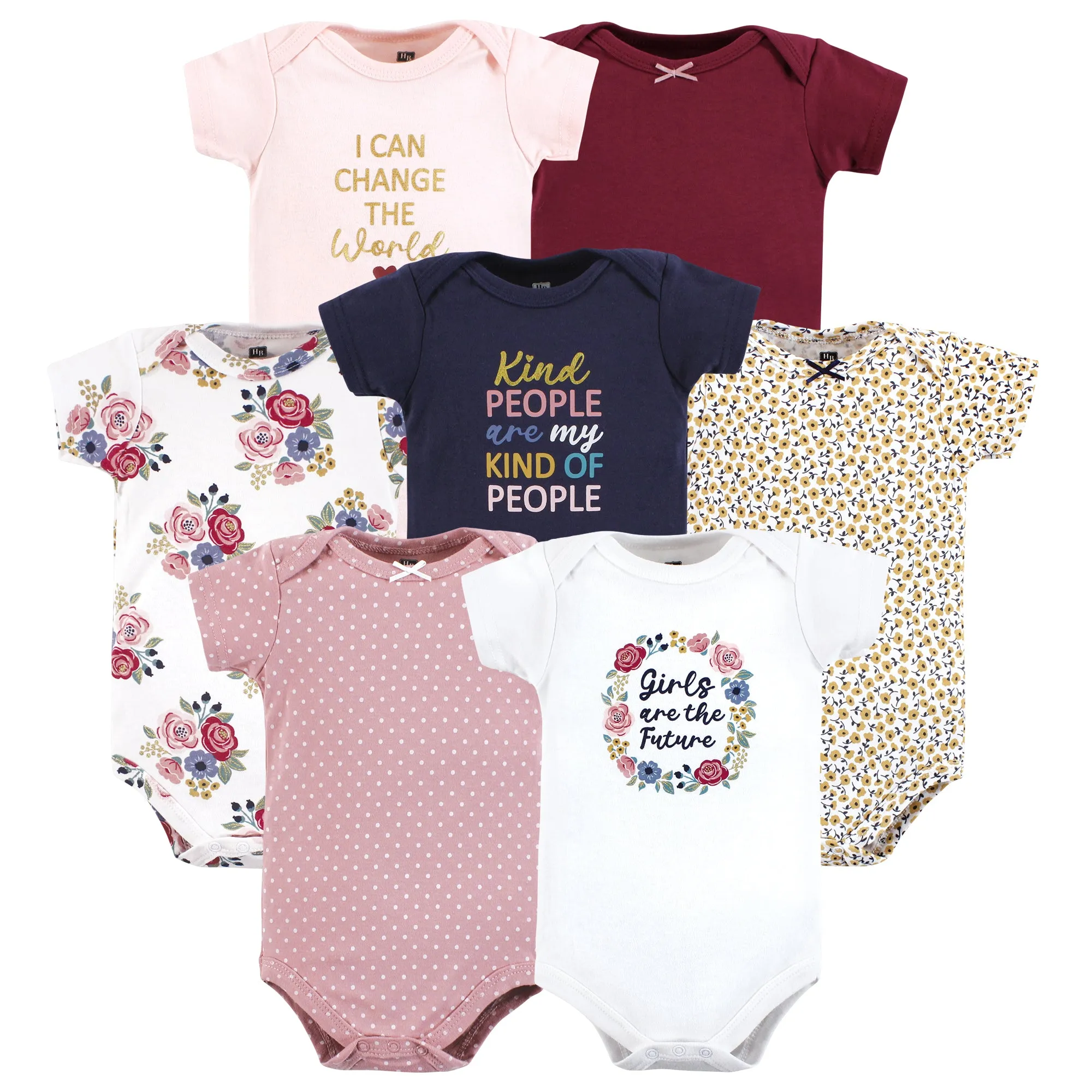 Hudson Baby Cotton Bodysuits, Girls World