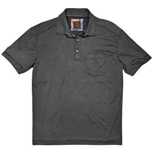 Hybrid Micro Pique Polo, Char Black Heather