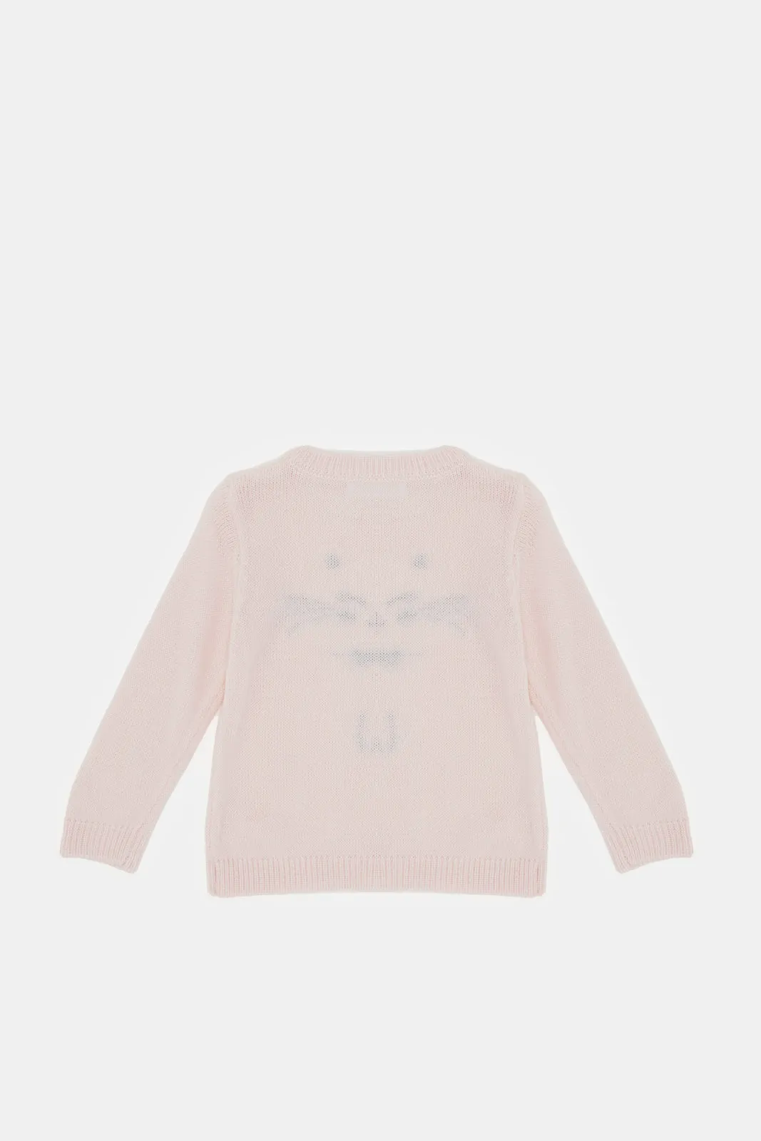 Infant Girls Pink Cat Artwork Pullover