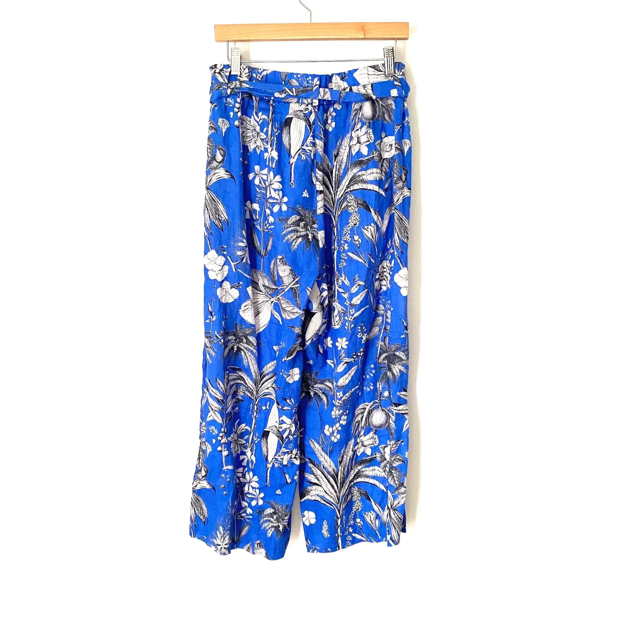 J. Crew Blue Floral Flowy Pants- Size 14 (Inseam 24”)