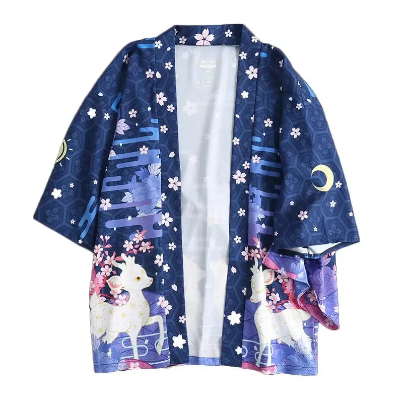 Japanese Deer & Flower Kimono