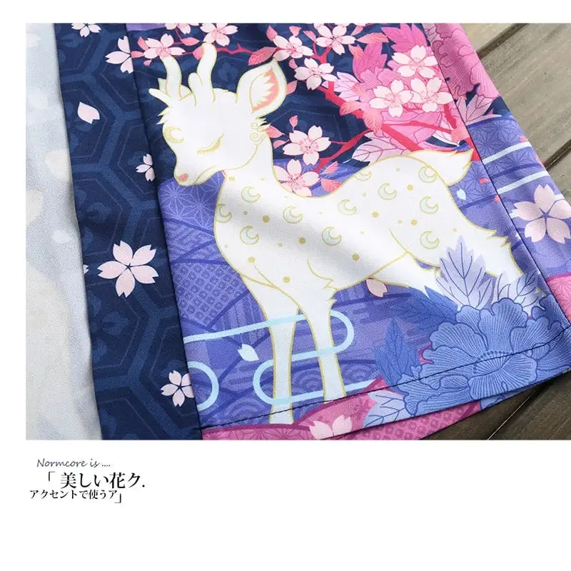 Japanese Deer & Flower Kimono