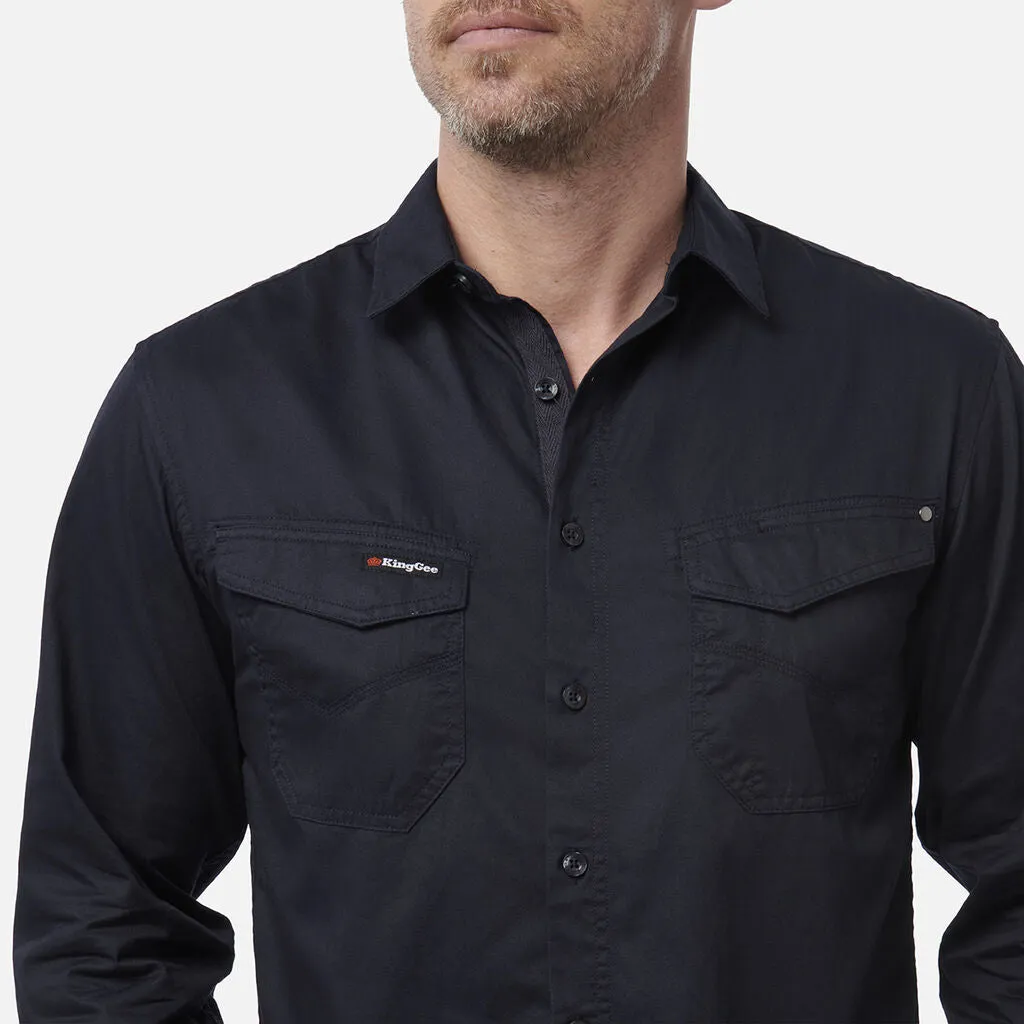 King Gee Tradies Lightweight Cotton Drill Long Sleeve Work Shirt (K14350)