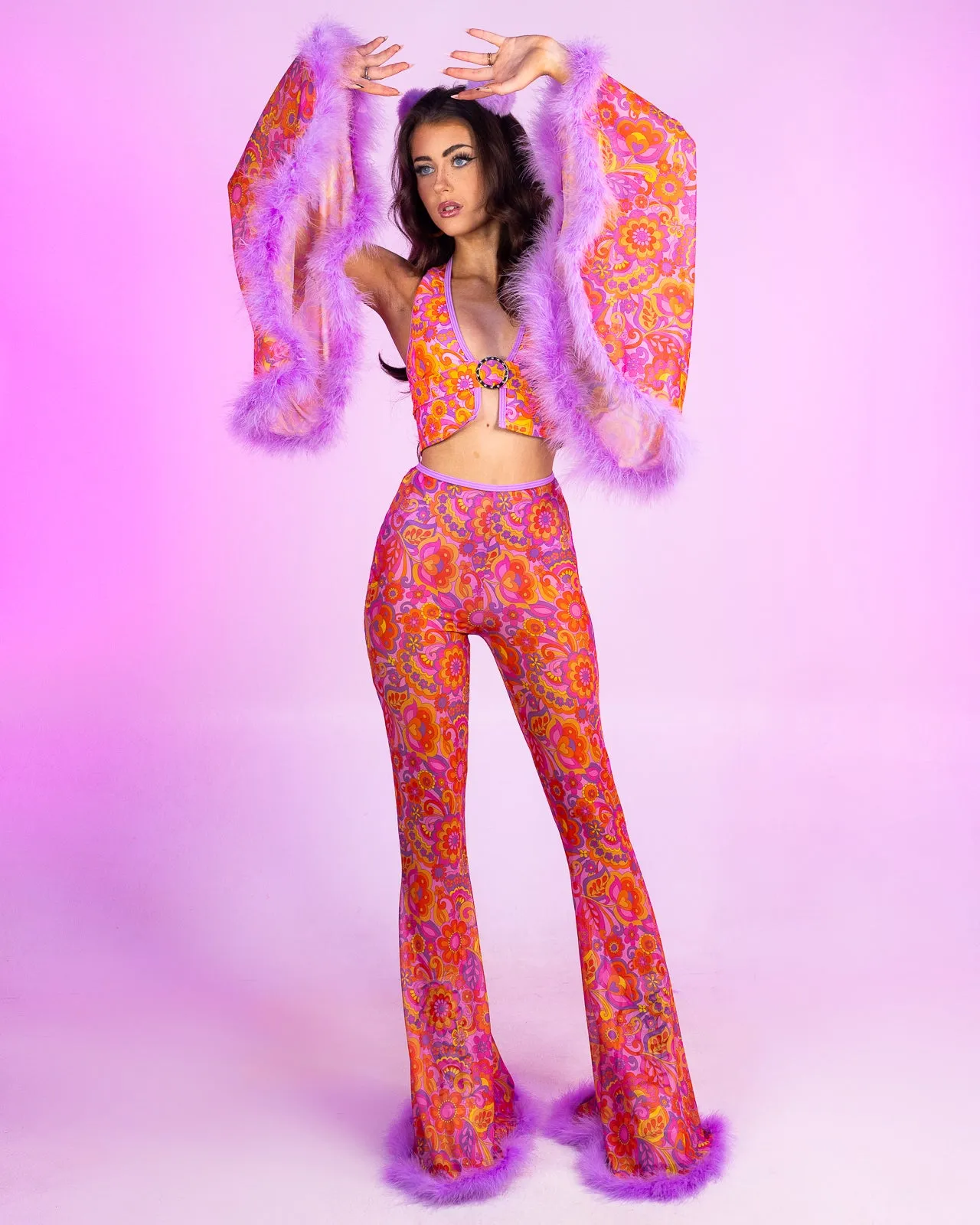 Lavender Paisley Daze Bell Bottom Pants