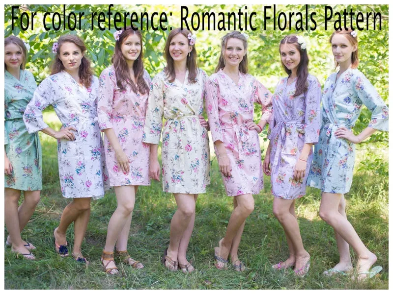 Lilac Romantic Flowers Pattern Bridesmaids Robes