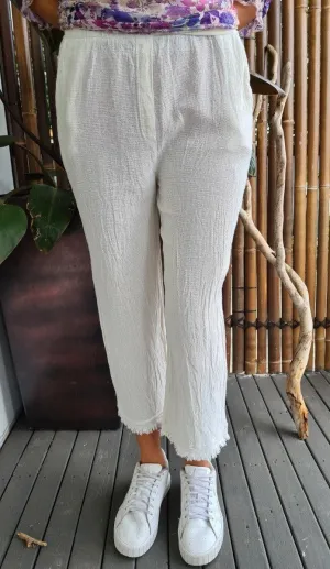 LSP21-844 La Strada Wild Raw Italian Linen Pants