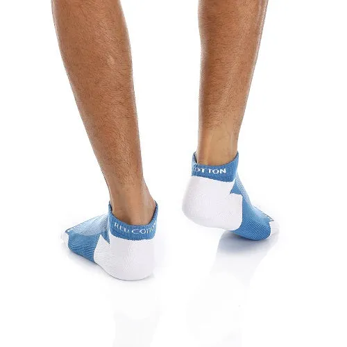 Men Plain Mid Calf Socket Socks - Blue