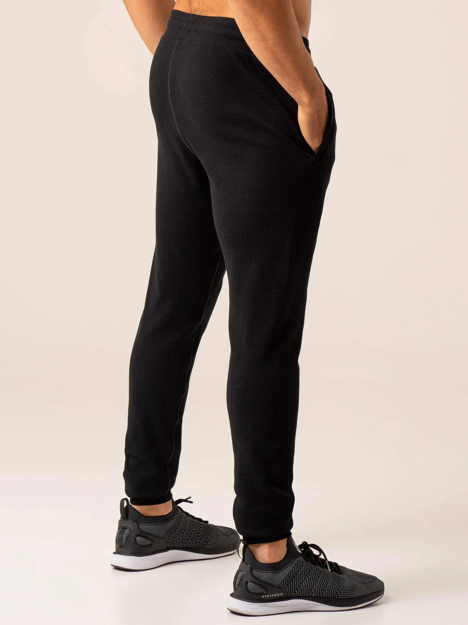 Men's Waffle Lounge Pants - Black