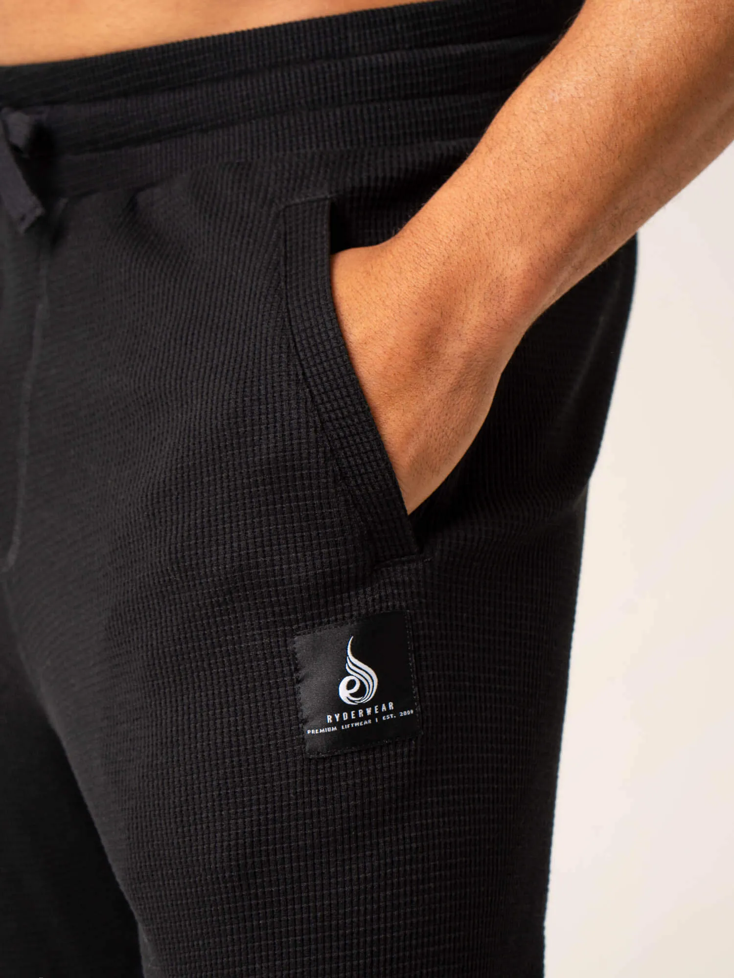 Men's Waffle Lounge Pants - Black