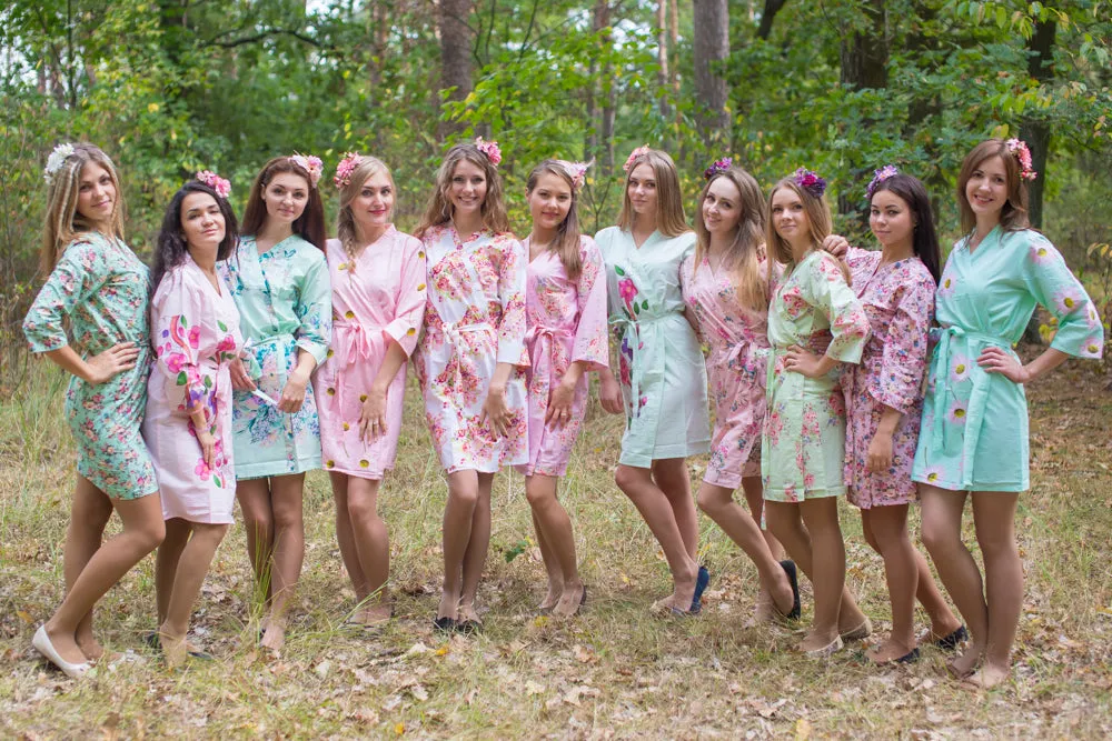 Mint & Pink Wedding Colors Bridesmaids Robes