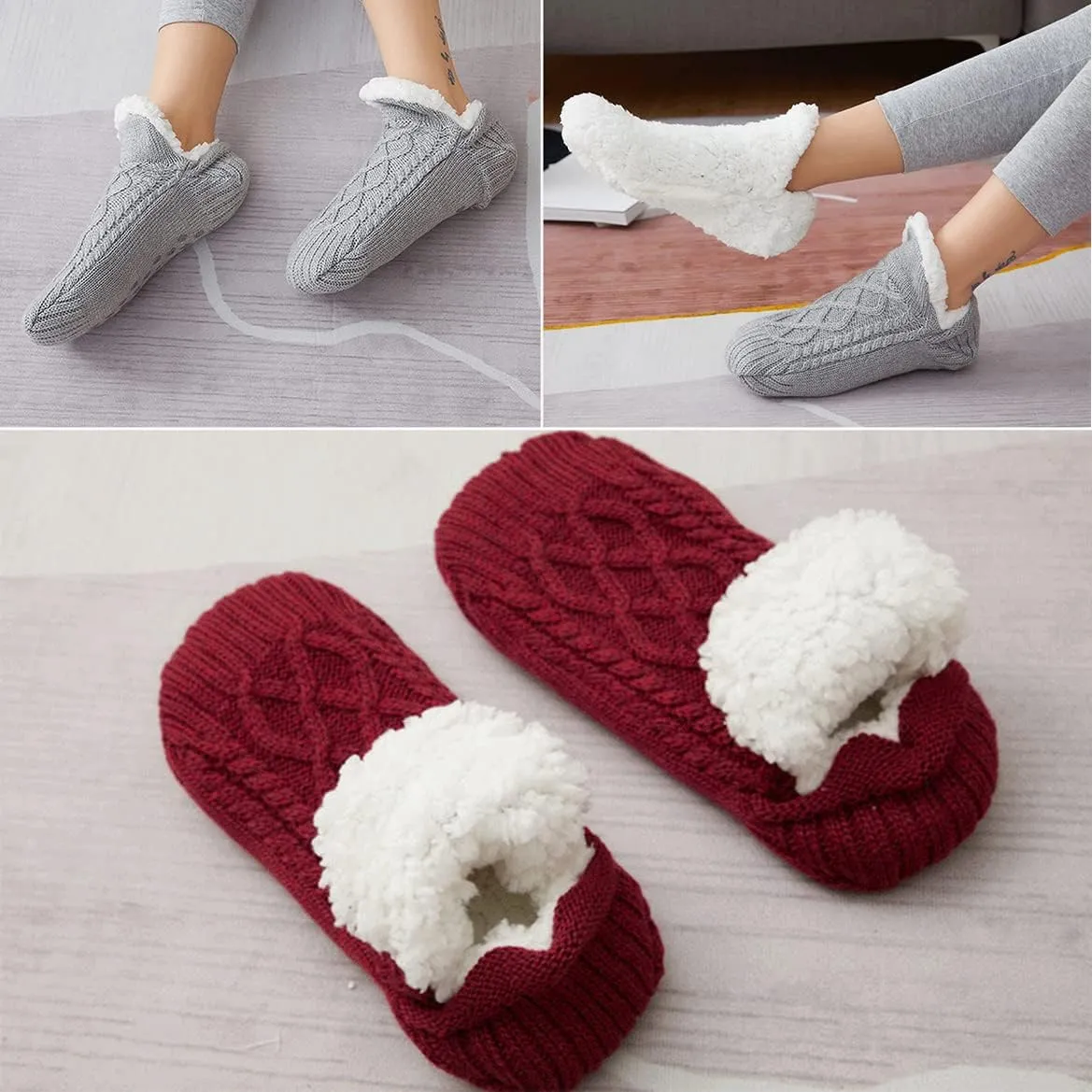 OCW Thermal Indoor Socks Warm Yarn Cotton Anti-Slip Socks