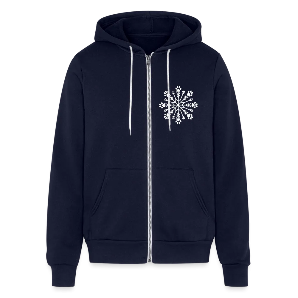 Paw Snowflake Bella   Canvas Full Zip Hoodie