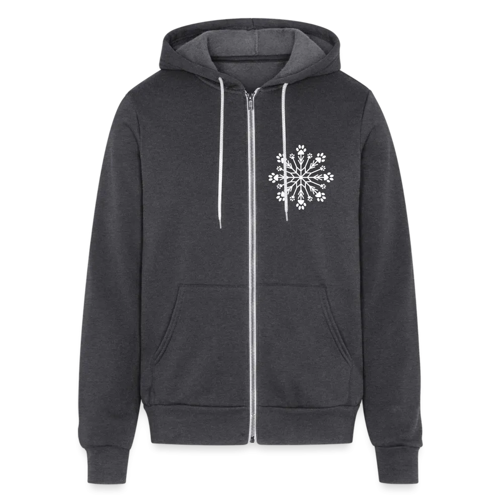 Paw Snowflake Bella   Canvas Full Zip Hoodie