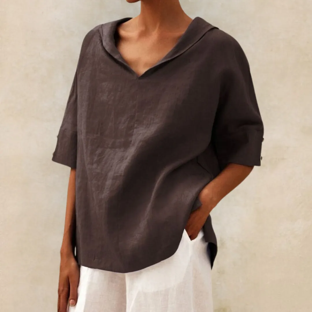 PHOEBE - OVERSIZED COTTON STYLISH BLOUSE