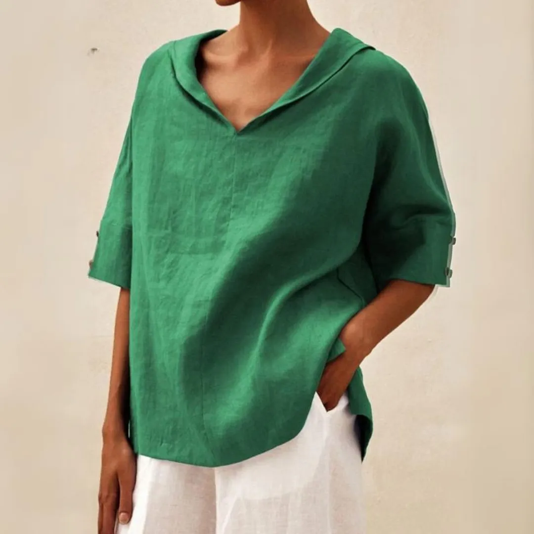 PHOEBE - OVERSIZED COTTON STYLISH BLOUSE