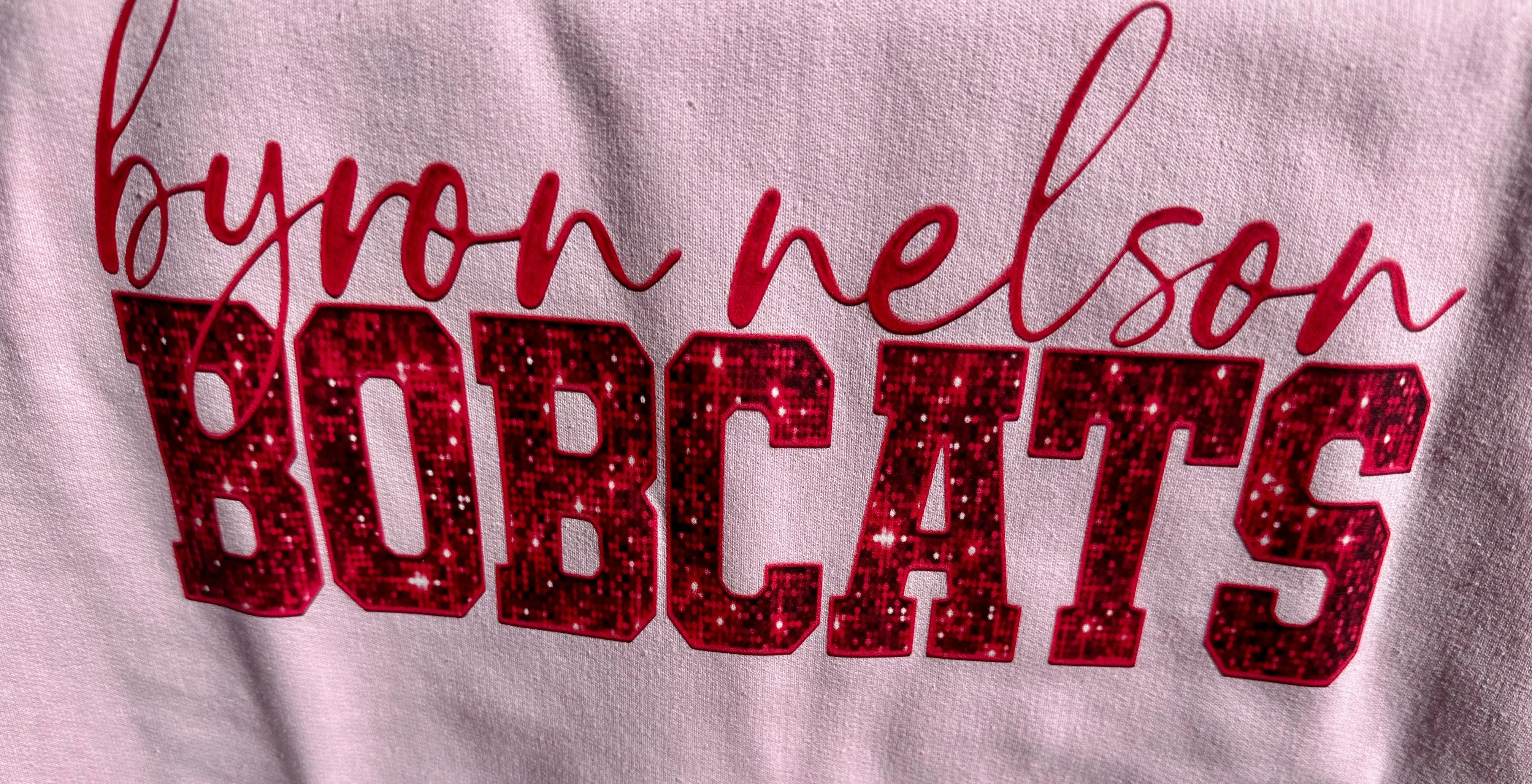 Pink Out Faux Glitter Bobcats Sweatshirt