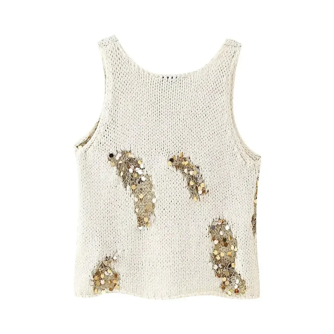 Pre Order:  Sequin Knitted Vest Top