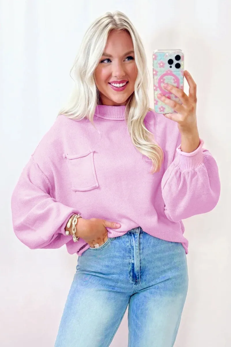 Rayna Pink Drop Shoulder Sweater