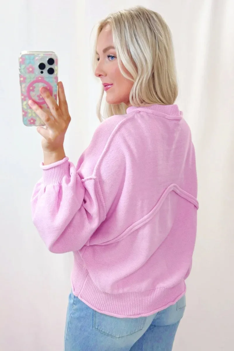 Rayna Pink Drop Shoulder Sweater