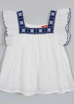 Scarlett White Cotton Top Girl (2-9 Years)