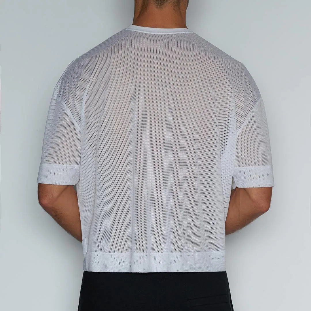 Scrimmage Oversized Crop Top Jay White