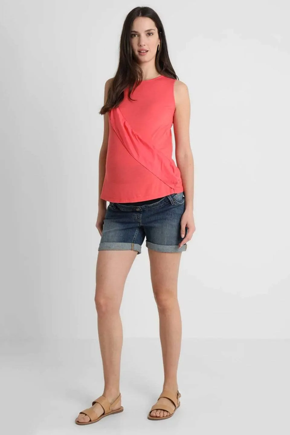 Sleeveless Caliana Frills Nursing Top Tulip