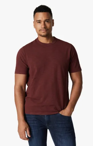 Slub Crew Neck T-Shirt In Port