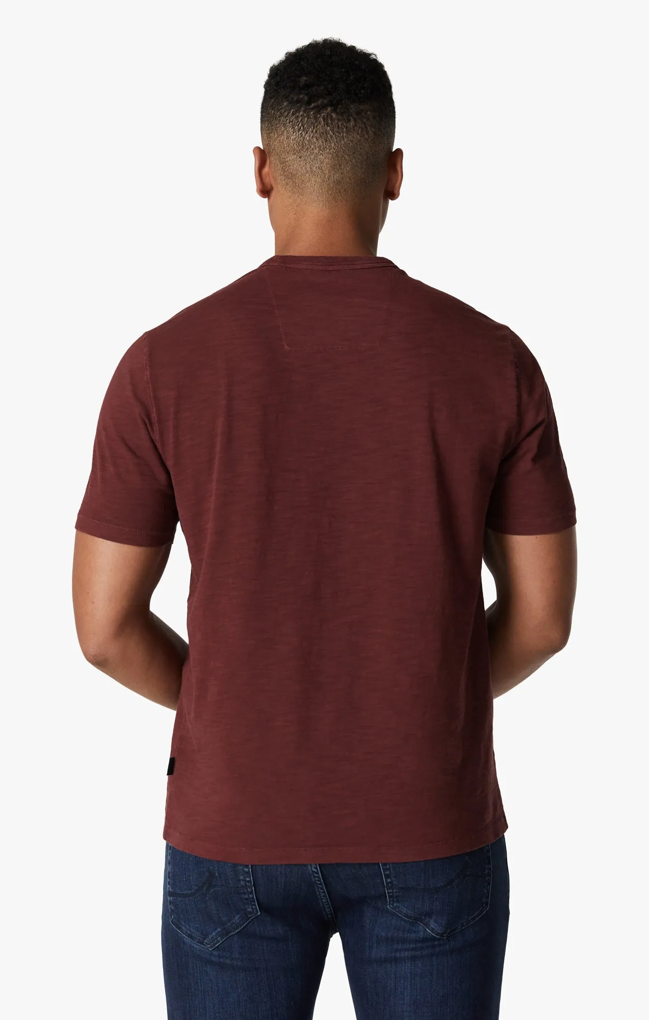 Slub Crew Neck T-Shirt In Port