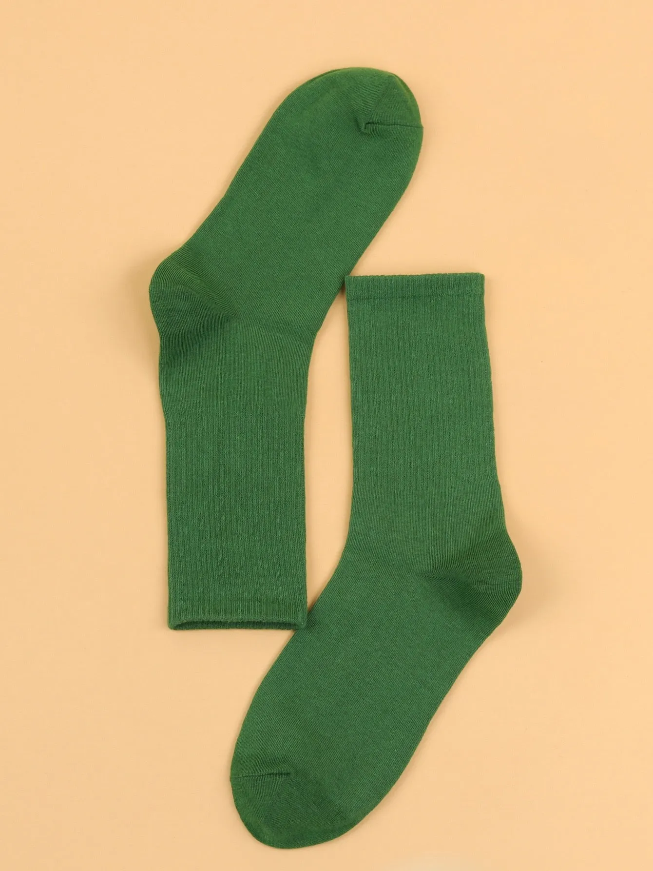 Solid Olive Green Crew Socks for Women Plain Socks Cozy Socks Fashion Socks