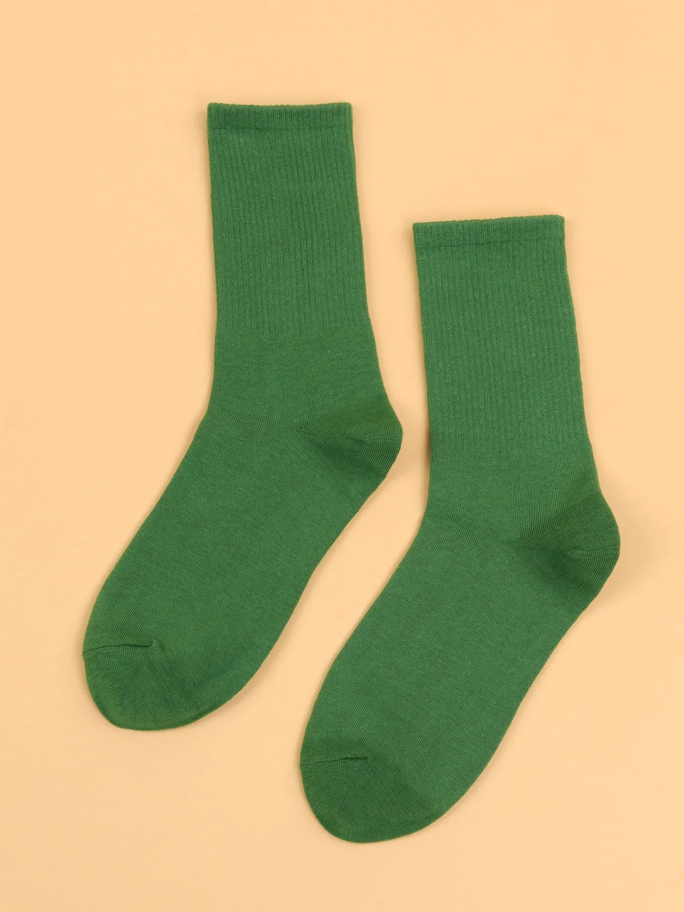 Solid Olive Green Crew Socks for Women Plain Socks Cozy Socks Fashion Socks